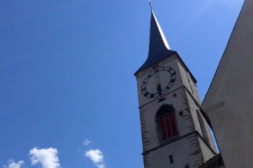 8m Durchmesser hat das Zifferblatt der St. Martinskirche Chur